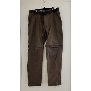 CQR Nylon Convertible Outdoor Cargo Hiking Pants Zip Off Shorts Mens 36X32 Brown